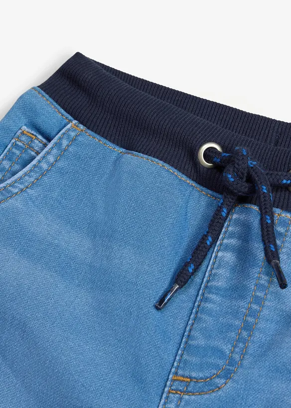 Regular Fit Sweat Jeans i dra p&aring;-modell, Straight, bonprix