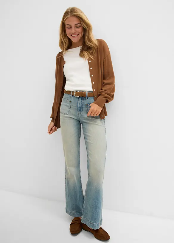Flared jeans, Mid Waist, bonprix