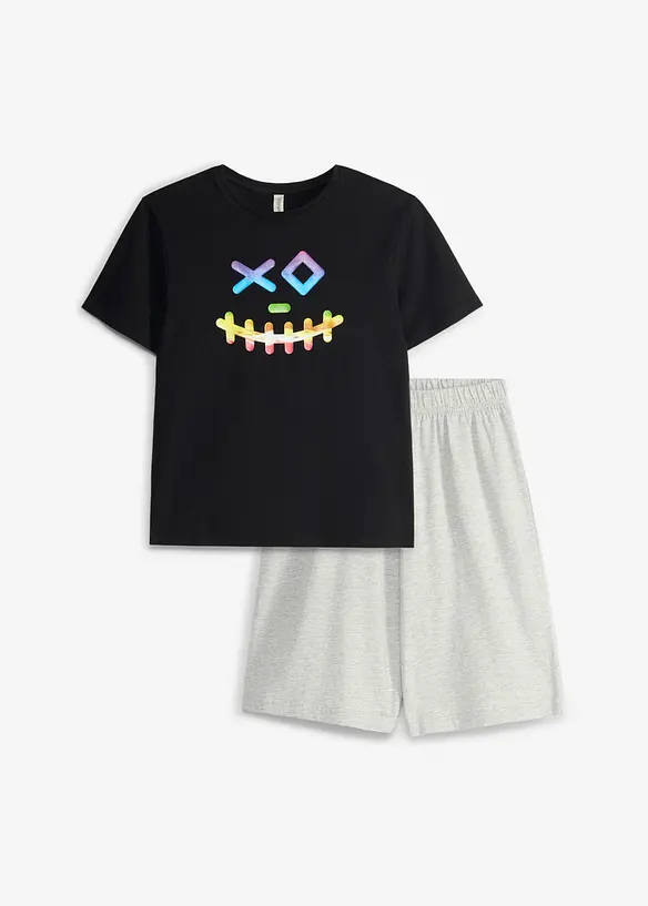 Pyjamas med shorts och med mjuk, ekologisk bomull, bonprix