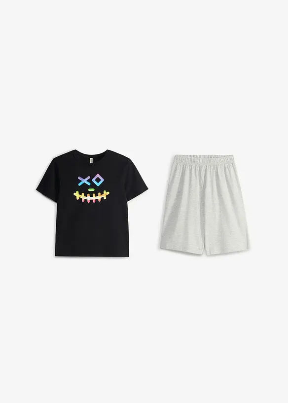 Pyjamas med shorts och med mjuk, ekologisk bomull, bonprix