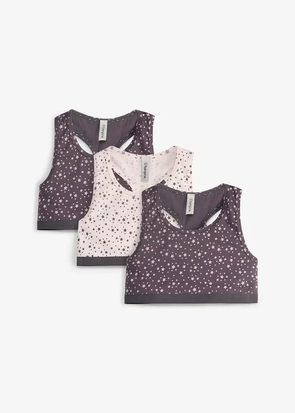 BH-topp med mjuk bomull (3-pack), bonprix