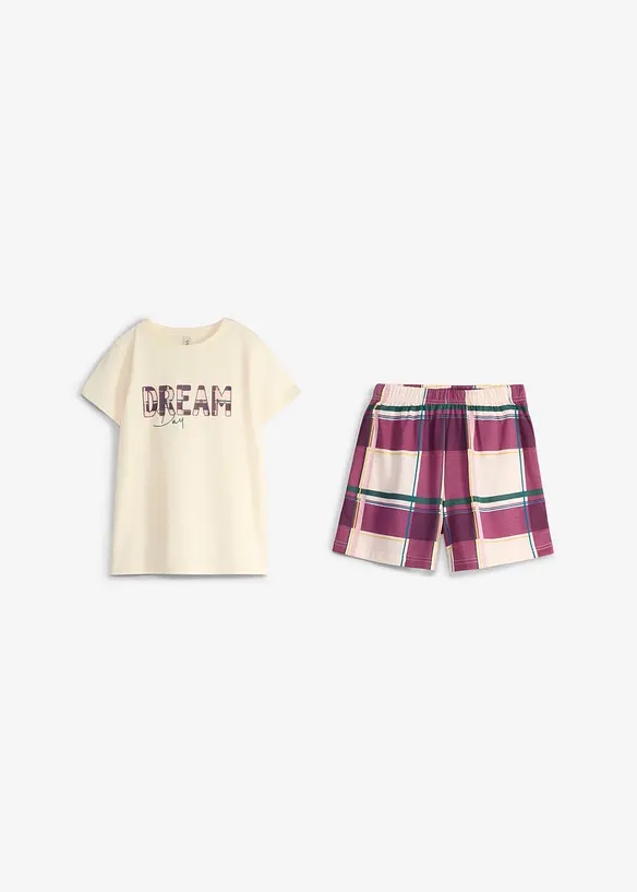 Pyjamas med shorts, av ekologisk bomull, bonprix