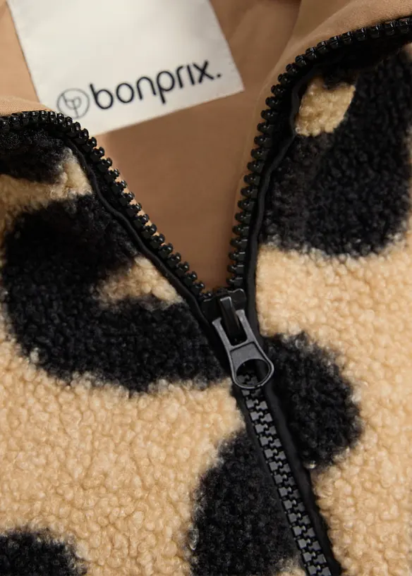 Mammajacka med babyficka, i teddyfleece, bonprix