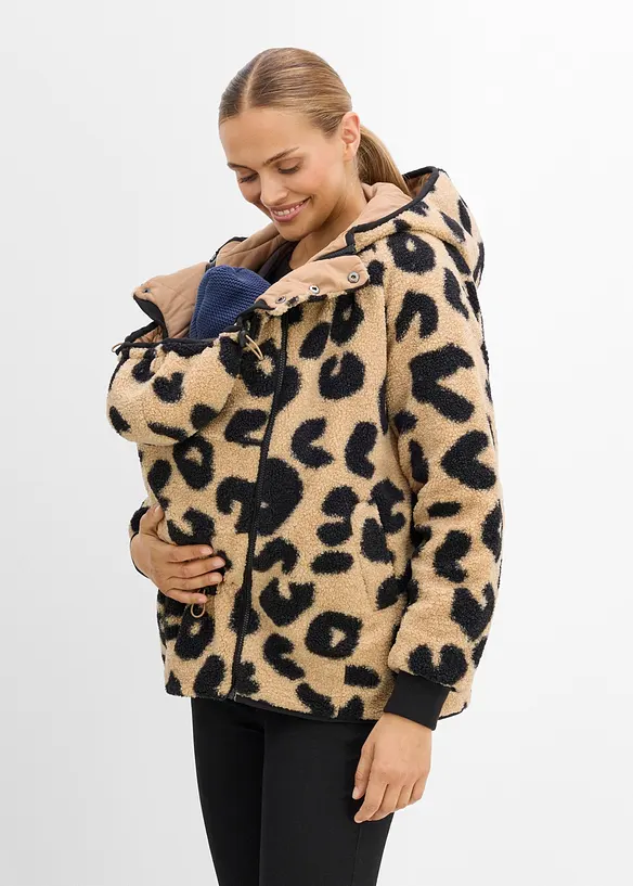 Mammajacka med babyficka, i teddyfleece, bonprix