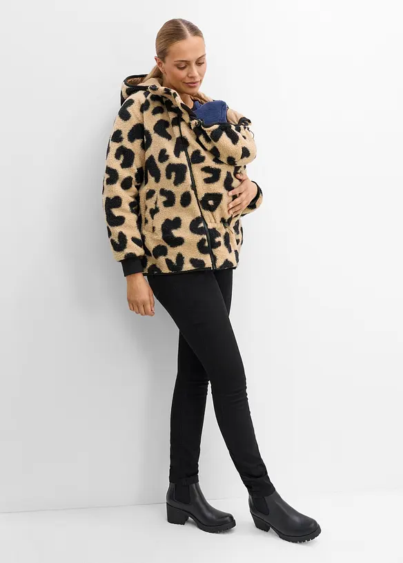 Mammajacka med babyficka, i teddyfleece, bonprix
