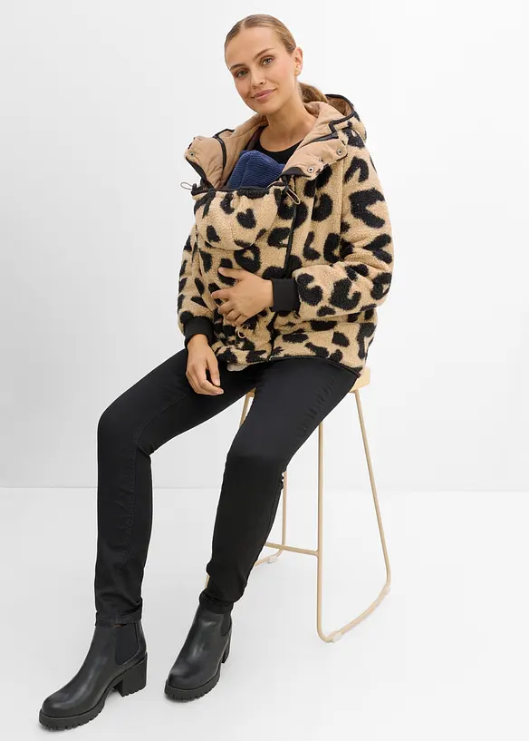Mammajacka med babyficka, i teddyfleece, bonprix
