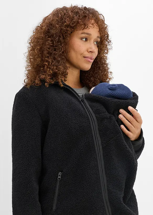 Mammajacka med babyficka, i teddyfleece, bonprix