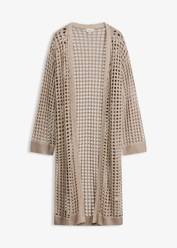 L&aring;ng cardigan med h&aring;lm&ouml;nster, bonprix