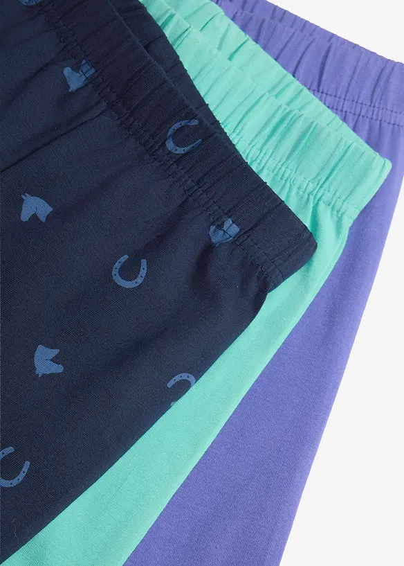 Leggings av stretchig mix med ekologisk bomull (3-pack), bonprix