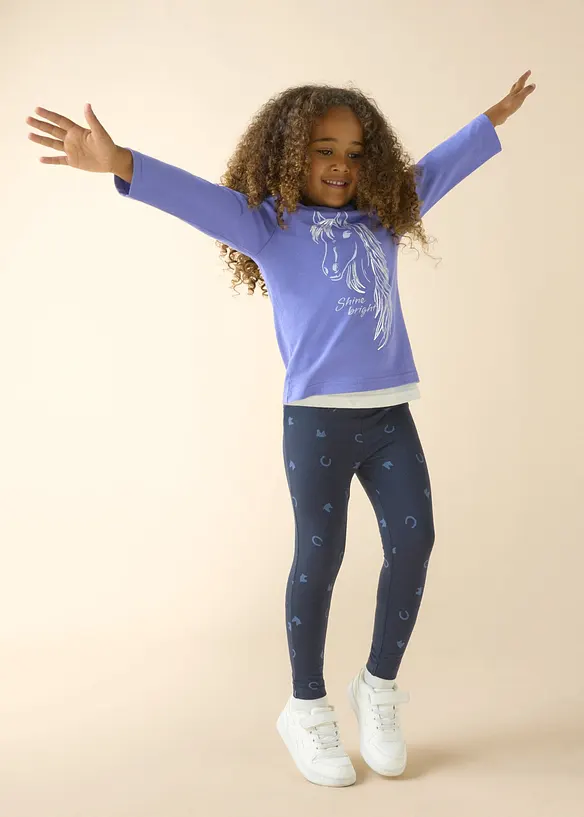 Leggings av stretchig mix med ekologisk bomull (3-pack), bonprix