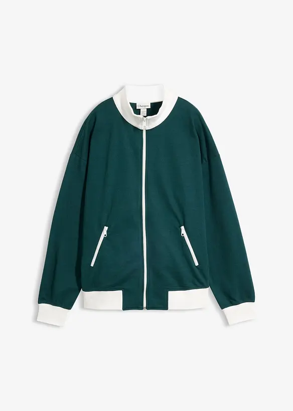 Sweatshirtjacka i ekologisk bomull, bonprix
