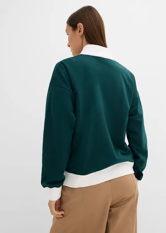 Sweatshirtjacka i ekologisk bomull, bonprix
