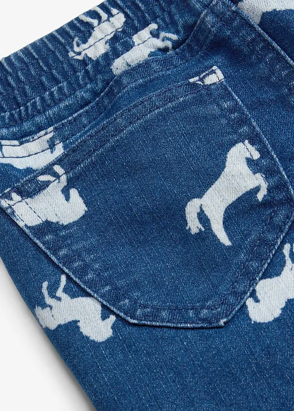 Dra p&aring;-jeans med elastisk midja, Mid Waist, bonprix