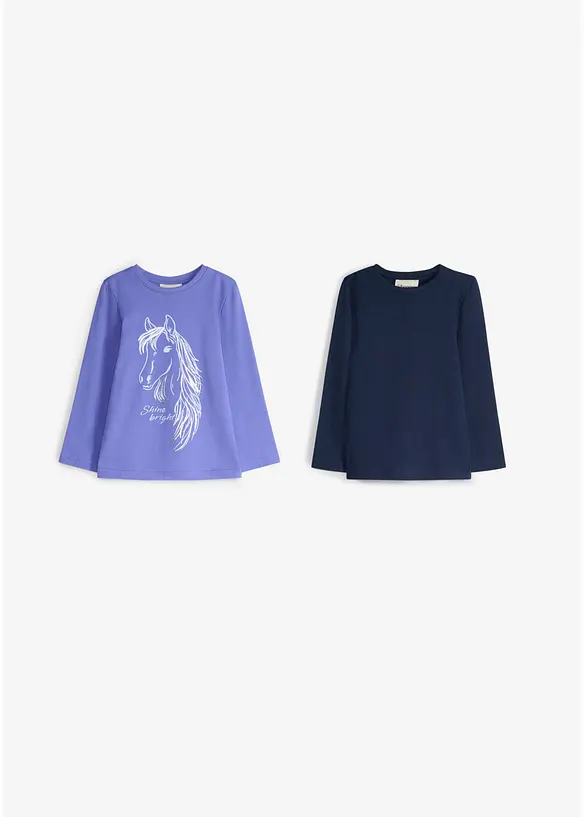 L&aring;ng&auml;rmad topp av ekologisk bomull (2-pack), bonprix