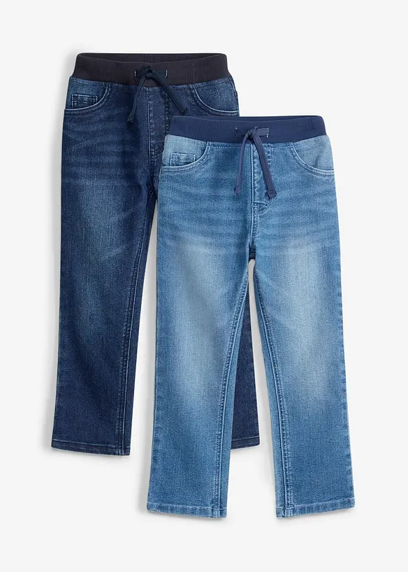 Dra p&aring;-jeans, Regular, Straight (2-pack), bonprix