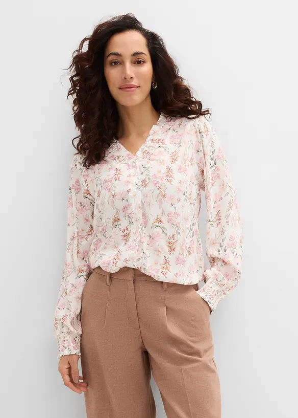 Blus i f&ouml;ljsam viskos, bonprix