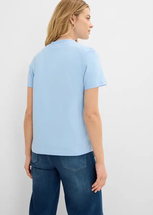 T-shirt med V-ringning i ekologisk bomull (3-pack), bonprix