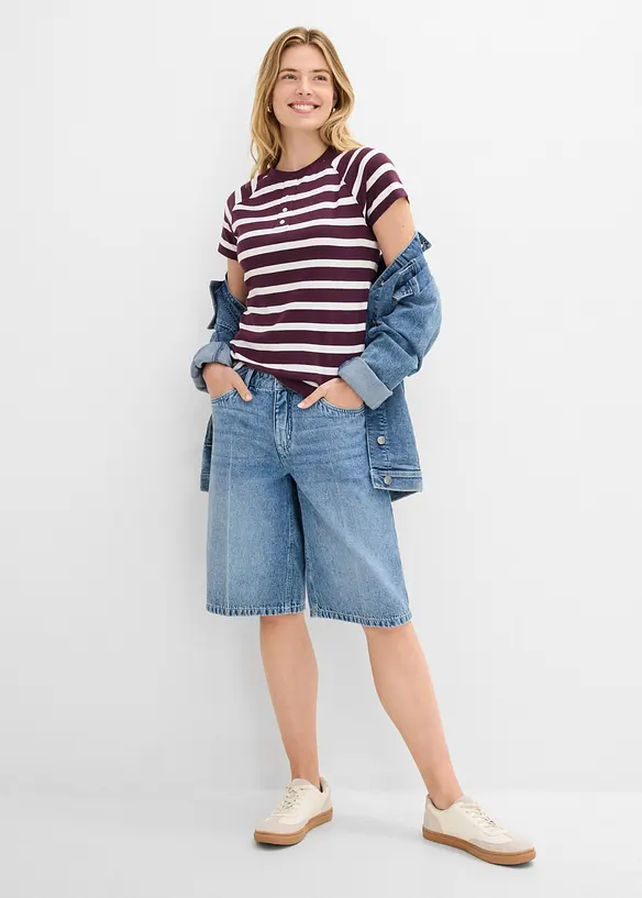 Topp med raglansk&auml;rning, av bomull (2-pack), bonprix