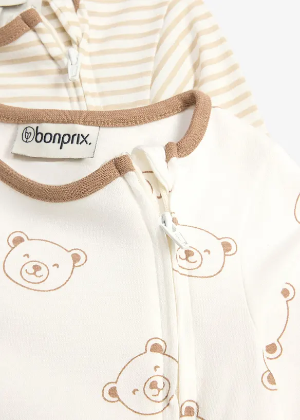 Pyjamas av ekologisk bomull (2-pack), bonprix