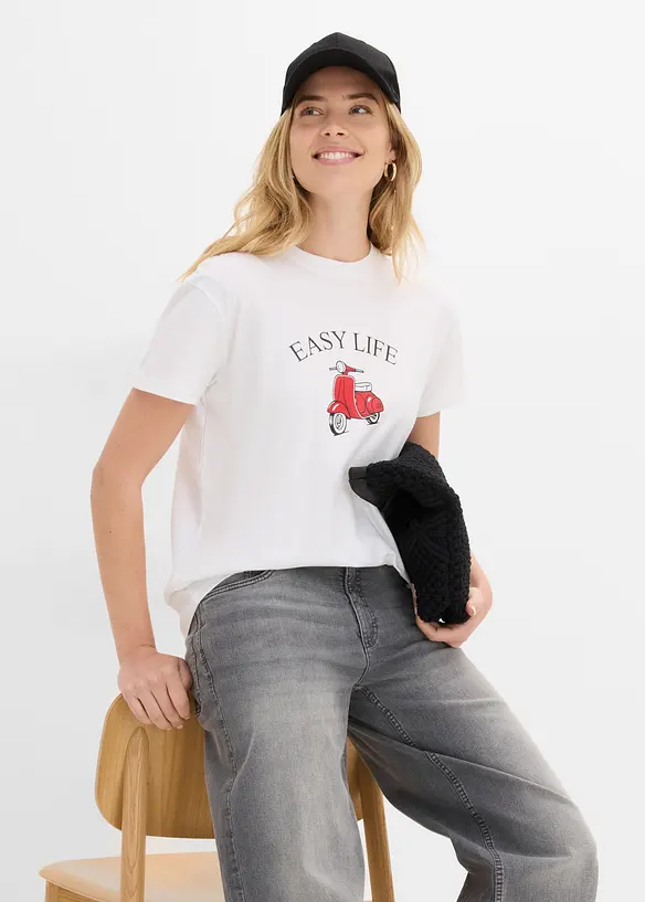 Ledig T-shirt med bomull, bonprix