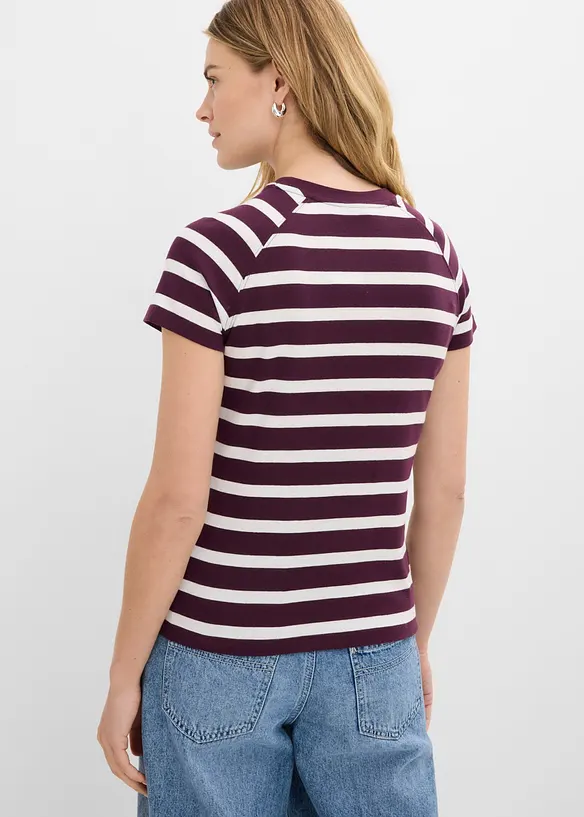 Topp med raglansk&auml;rning, av bomull (2-pack), bonprix