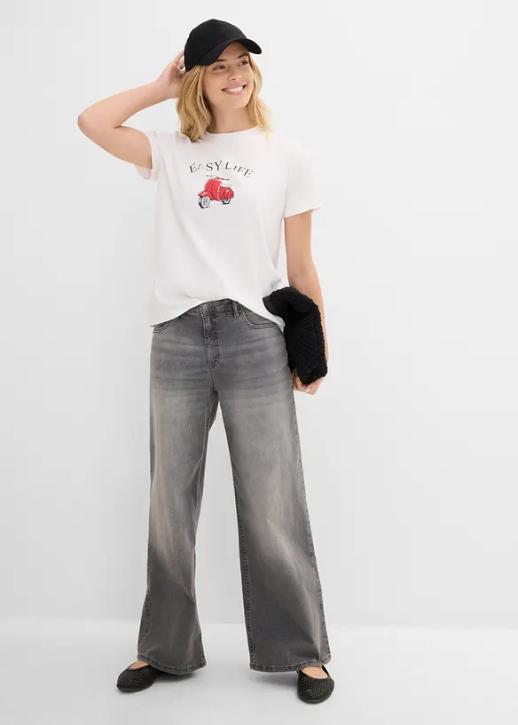 Ledig T-shirt med bomull, bonprix