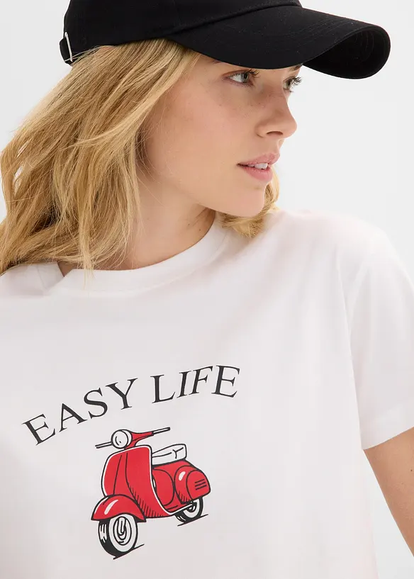 Ledig T-shirt med bomull, bonprix