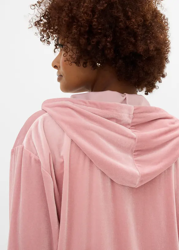 Sweatshirt med huva, av sammet, bonprix