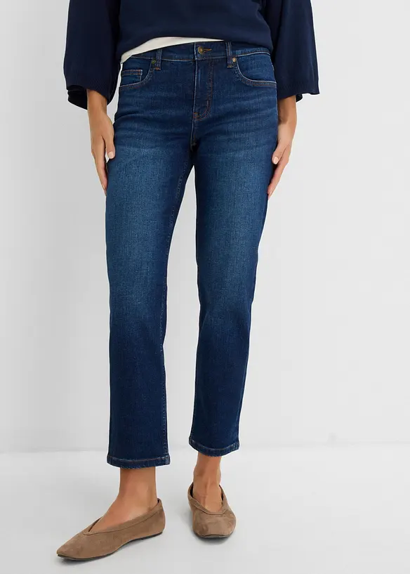 Straight Jeans Mid Waist cropped, bonprix