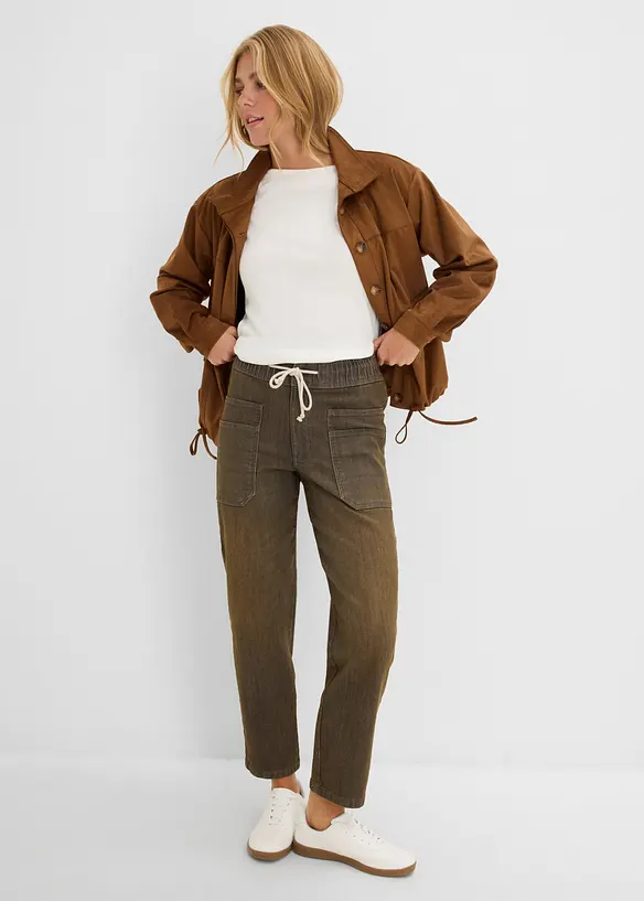 Straight Jeans High Waist, cropped, bonprix