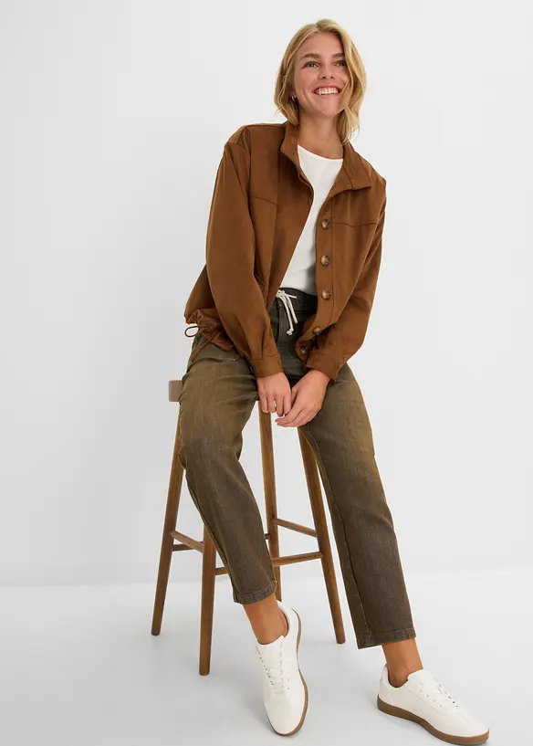 Straight Jeans High Waist, cropped, bonprix