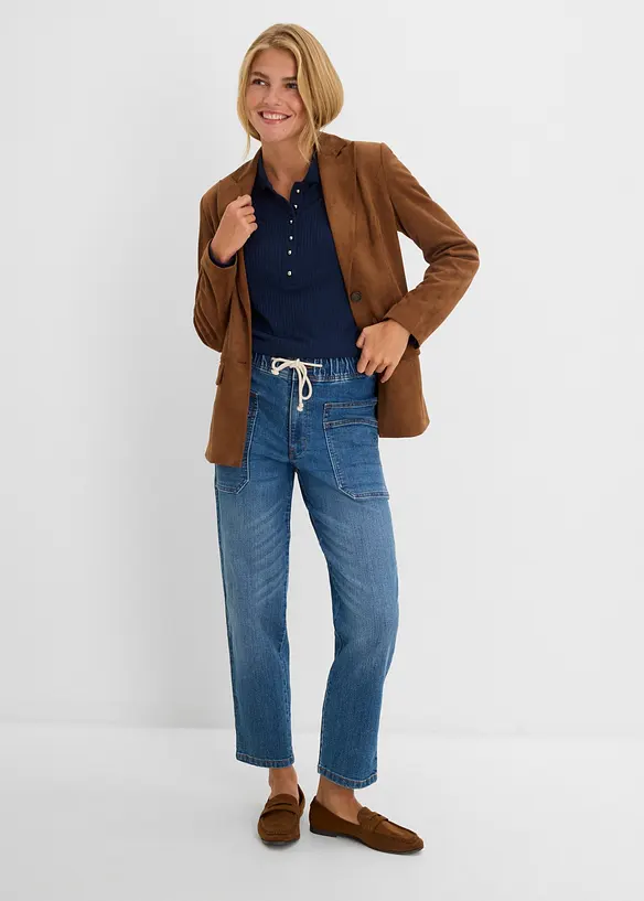 Straight Jeans High Waist, cropped, bonprix