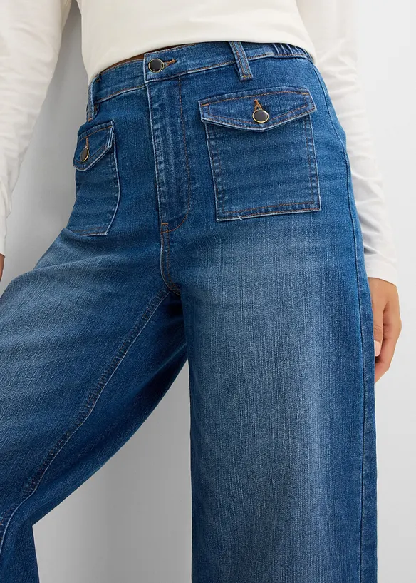 Jeans med Wide Leg och High Waist, bonprix