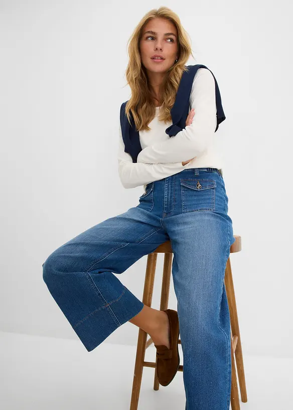 Jeans med Wide Leg och High Waist, bonprix