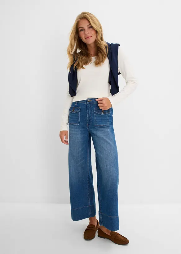 Jeans med Wide Leg och High Waist, bonprix