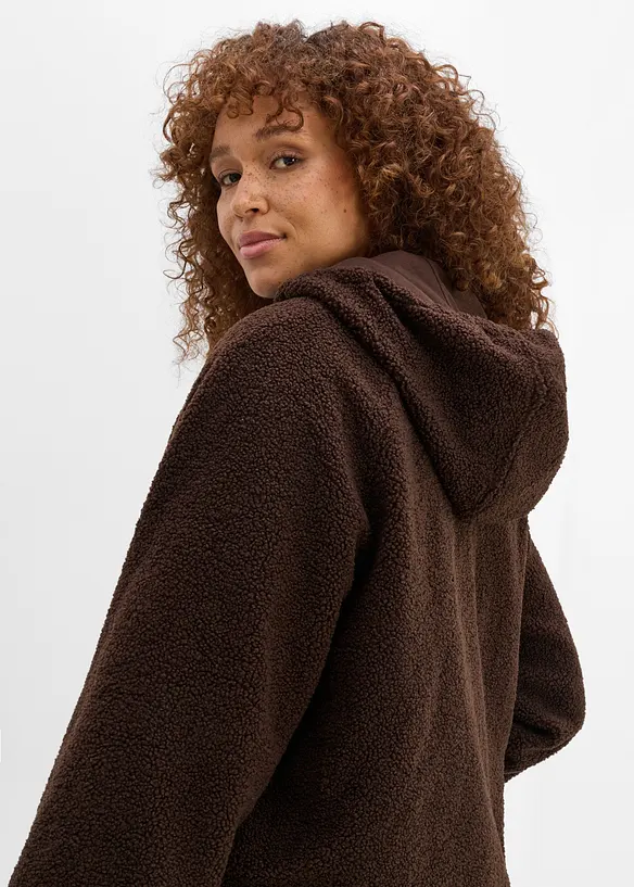 Mammajacka med babyficka, i teddyfleece, bonprix