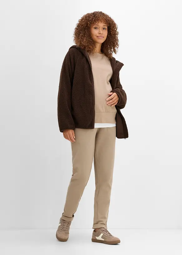 Mammajacka med babyficka, i teddyfleece, bonprix