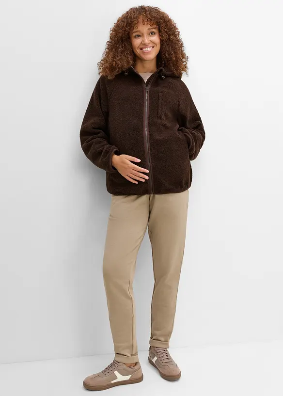 Mammajacka med babyficka, i teddyfleece, bonprix