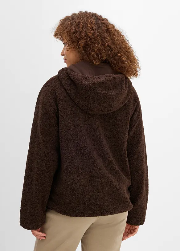 Mammajacka med babyficka, i teddyfleece, bonprix