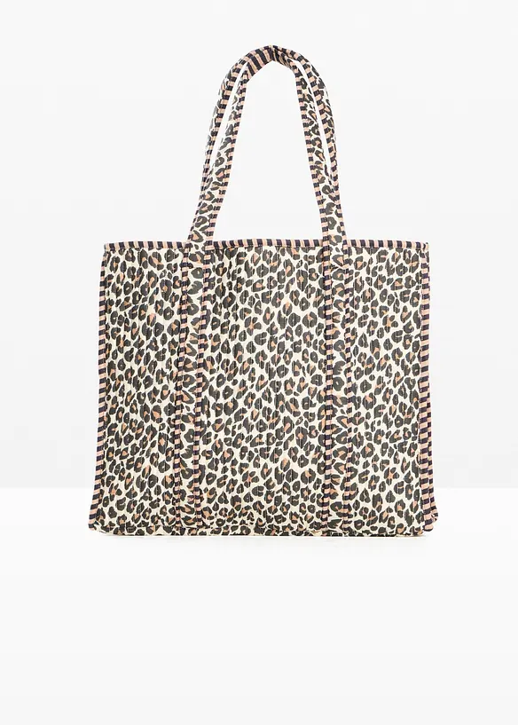 V&auml;ndbar shoppingv&auml;ska i bomull med leopardm&ouml;nster, bonprix