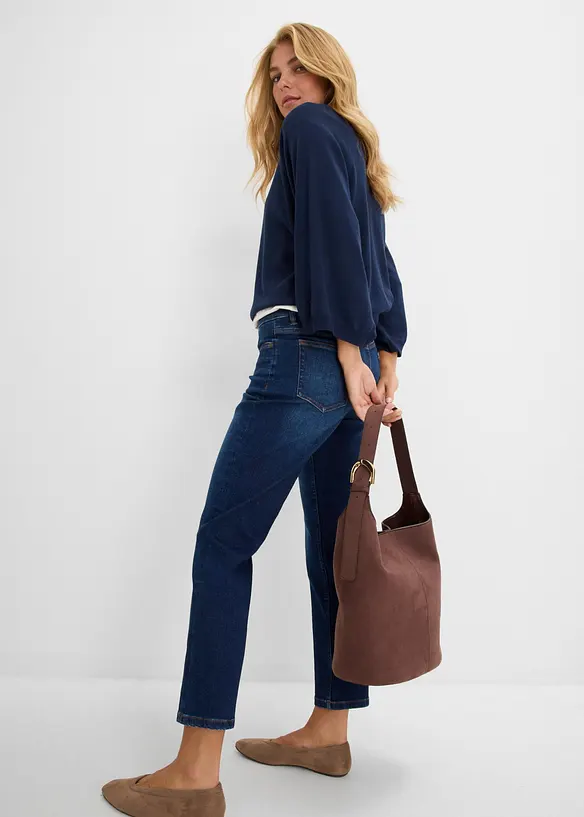 Straight Jeans Mid Waist cropped, bonprix