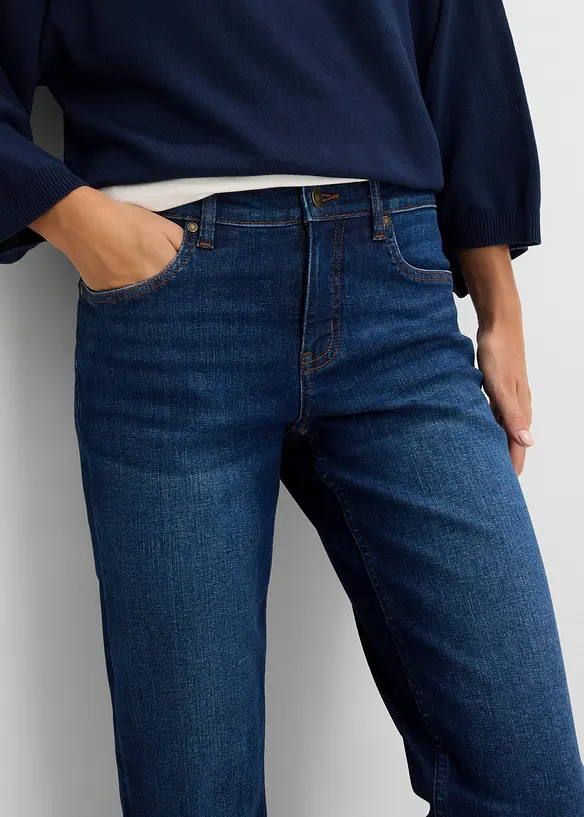 Straight Jeans Mid Waist cropped, bonprix