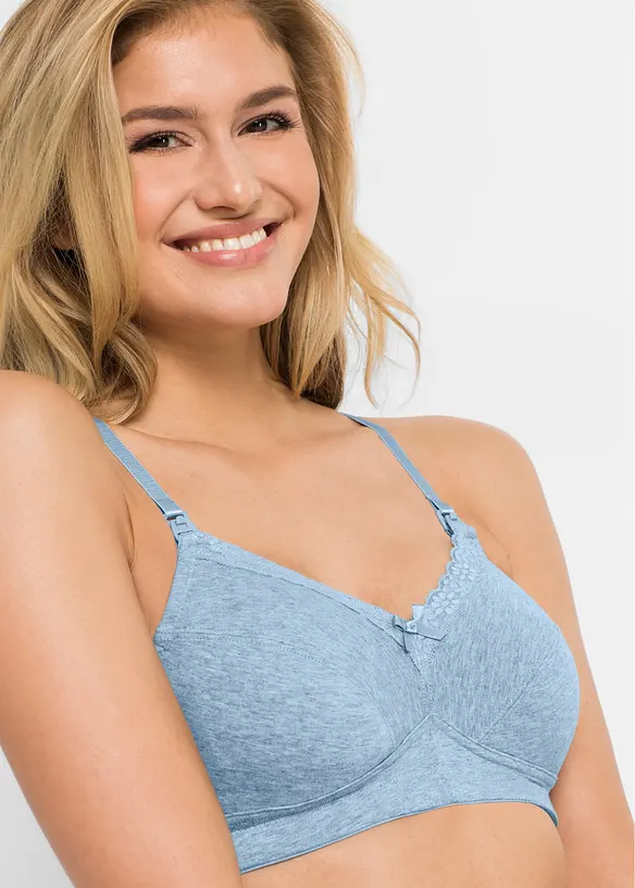 Amningsbeh&aring; utan bygel (3-pack), med ekologisk bomull, bonprix