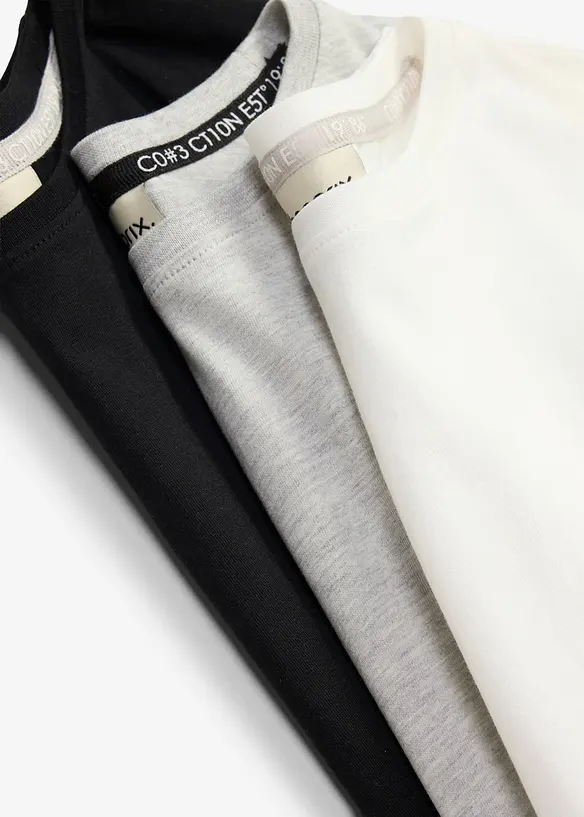 L&aring;ng&auml;rmad T-shirt med ekologisk bomull (3-pack), bonprix