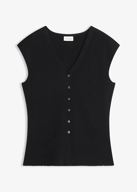 Stickad v&auml;st med V-ringning, bonprix