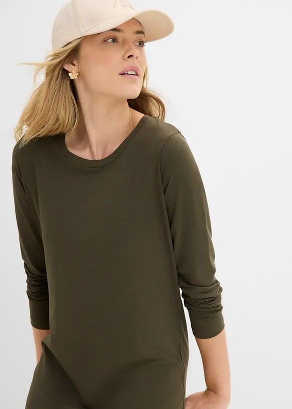Jerseykl&auml;nning av bomull med stretch (2-pack), bonprix