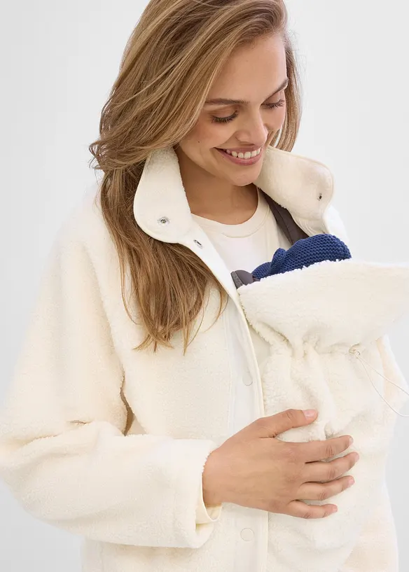 Mammajacka med babyficka, i teddyfleece, bonprix