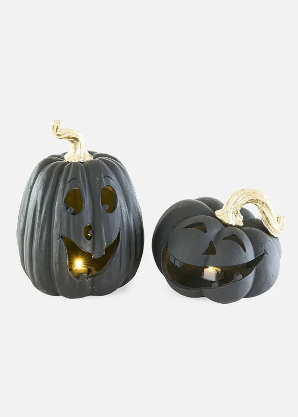 Prydnadsf&ouml;rem&aring;l, pumpor, med LED-ljus (set i 2 delar), bonprix