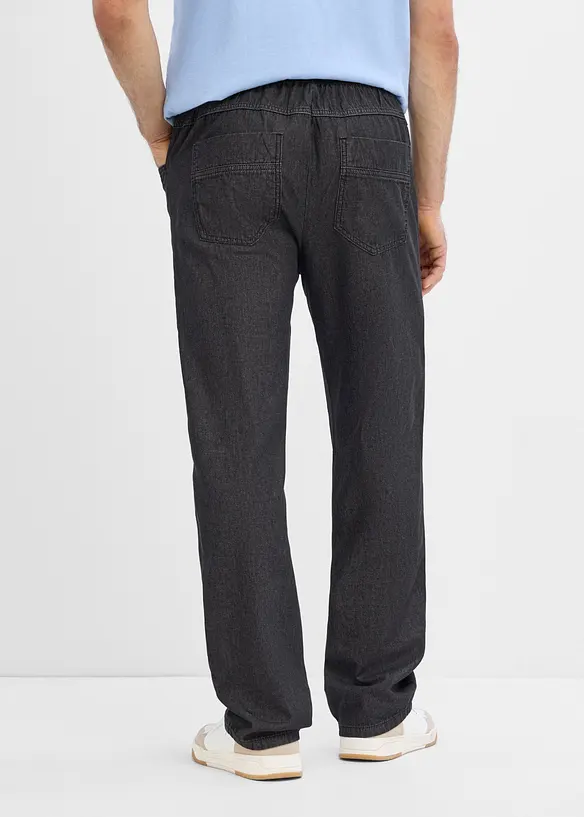 Tunn dra p&aring;-byxa i Loose Fit, Straight, bonprix