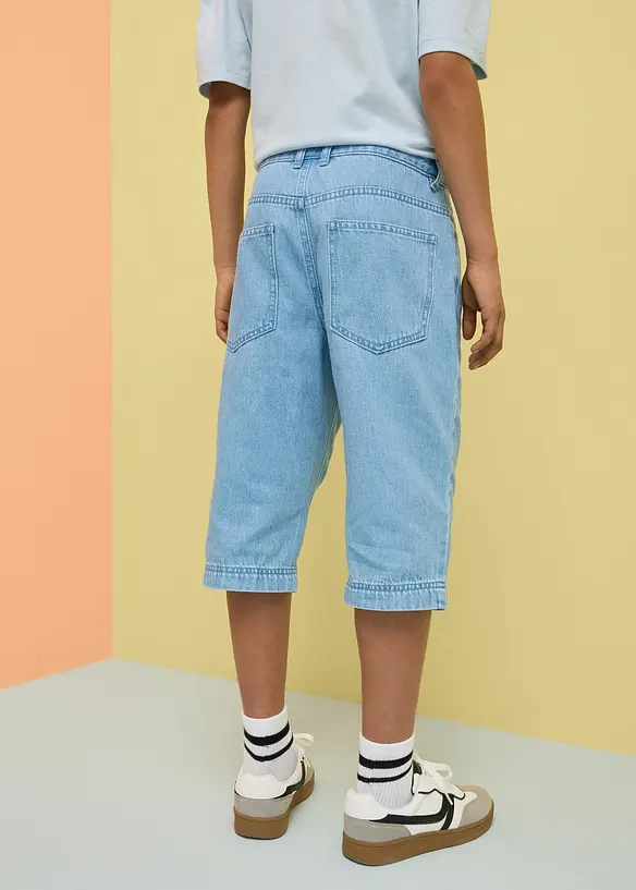Jeansshorts med justerbar midja, Loose Fit, bonprix